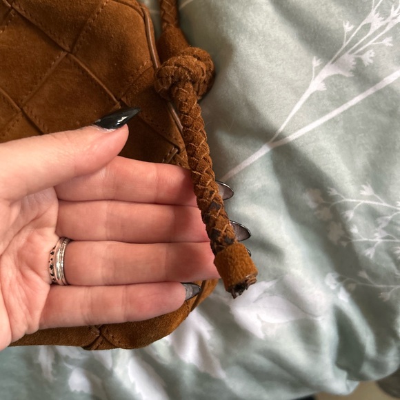 Loeffler Randall Mallory Cognac Woven Suede Crossbody Bag - Picture 6 of 6